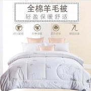 伊伊爱DB-8YMB-001全棉防羽布丝光羊毛被白色200*230cm（计价单位：床）