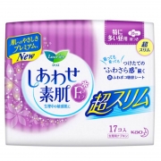 花王乐而雅F透气绵柔超丝薄特长日用护翼型进口卫生巾25cm*17片(计价单位：包)