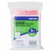 得力（deli）3024 自封袋(透明)-5号 100个/包 （计价单位：包）