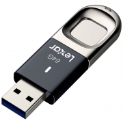 雷克沙 LJDF35-64GBAP 64G USB3.0 金属指纹加密 U盘 银黑