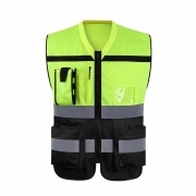 朗固LGFGY-002 Ⅲ型反光衣 工地施工安全马甲环卫服骑行反光衣外套 绿黑相间（单位：件）