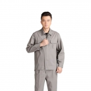 安赛瑞 春秋加厚纯色劳保工作服（套装）棉质  适合身高168-173cm 棉质工作服 企业可定制 10911灰色(单位：套)