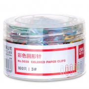 得力 Deli 0038 彩色回形针 30mm 160枚/筒 48筒/盒 计价单位:筒