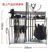 丛林狐 （仅架子）防暴装备架防爆器材安防装备组合安保器材展示保安门卫安防器械架 加长版白色装备架