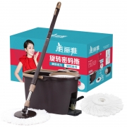 美丽雅（MARYYA）旋转密码拖  HC015753 甩水桶*1个 拖把杆*1套圆盘拖头*1纤维拖布（含赠品）*2个
