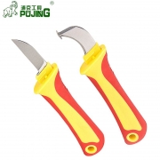 浦京工具 PJ-JY2150 180*32mm 双色包胶柄电工刀 直刃电工刀 (计价单位：把)