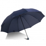 天堂 超大加固黑胶款76cm*10骨三折晴雨伞33212E藏青色（计价单位：把）