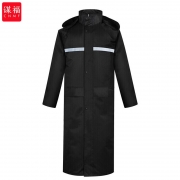 谋福 8017 黑色长款连体风衣式雨衣 2XL(单位：件）