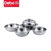 德铂/Debo DEP-128汤锅四件套不锈钢 汤锅洗米筛组合四件套 (单位：套)