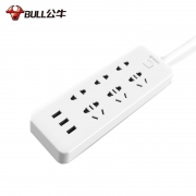 公牛 USB智能延长线插座 GNV-UUB126 3m全长 新国标 六位 白色