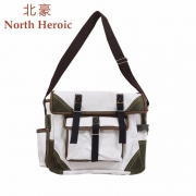 北豪 帆布包 40*14*30CM 加厚帆布 皮革 T-FBB003 (单位：个) 白色