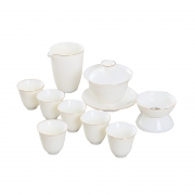 晟泰邦 白瓷 羊脂玉 三才盖碗功夫茶杯套装（盖碗 9.7cm*9.5cm 容量180ml）（茶海 8.5cm*9.4cm 容量 210ml）（茶漏 7.5cm*5.2cm）（撇口杯 5.5cm*5.0cm 容量 48ml）