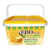 EDO Pack（GBHX）饼干 零食早餐 苏打夹心饼干 榴莲风味 600g/盒 送礼团购年货礼盒