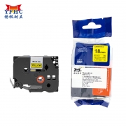 扬帆耐立 TZ-641 标签色带 适用兄弟Brother PT18R PT300 PT-300B PT310 打印量：18mm*8m 黄底黑字(单位： 支）