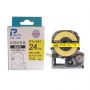普贴 Putie PTe-651 国产标签纸 24mm*8m 黄底黑字 计价单位:卷