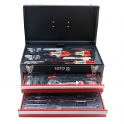 易尔拓 YATO 五金工具套装铁皮工具箱手提翻斗抽屉式车载维修工具组套80件套 YT-38951